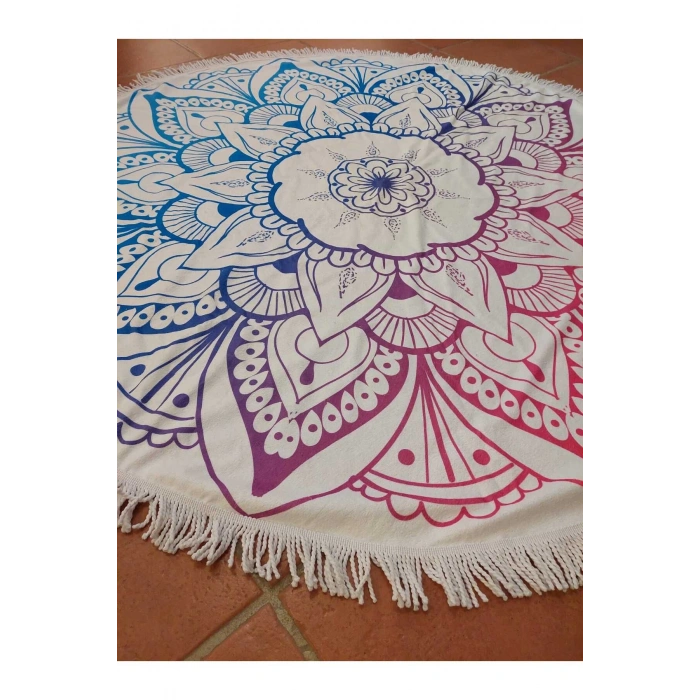 Yuvarlak Plaj Havlusu Mandala 150cm