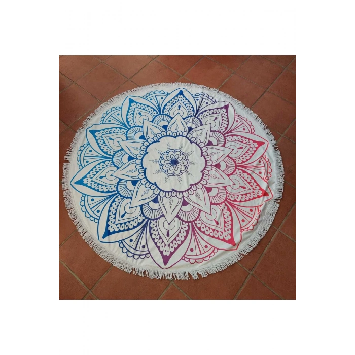 Yuvarlak Plaj Havlusu Mandala 150cm