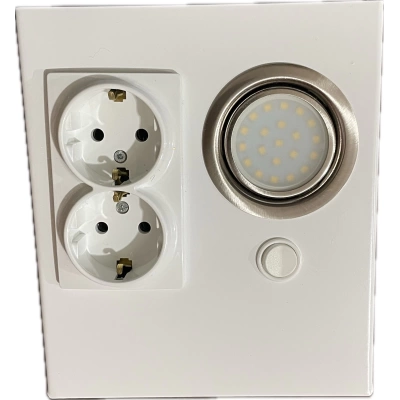 PRİZMA LED SPOTLU 2 PRİZLİ TEZGAHALTI ARM BEYAZ 4