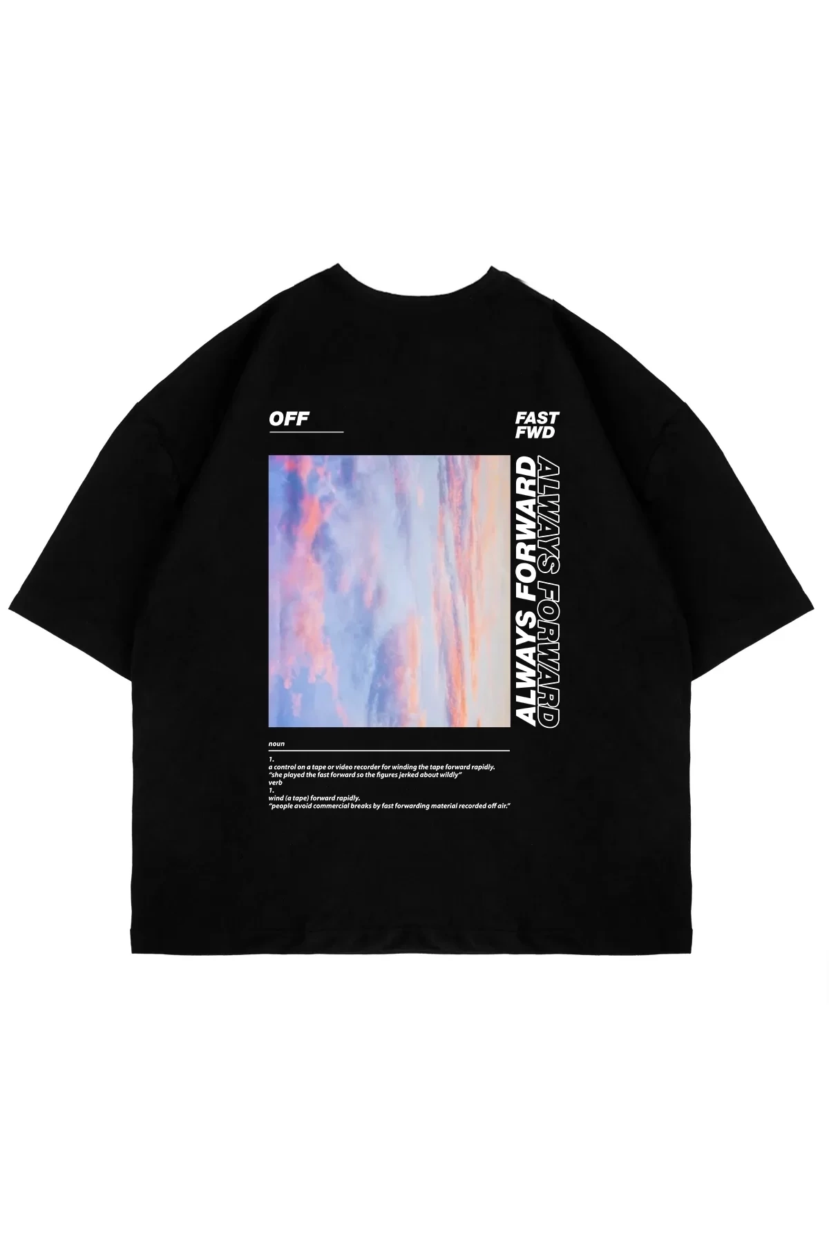 1989 Sırt Baskılı Oversize Unisex Siyah Tshirt