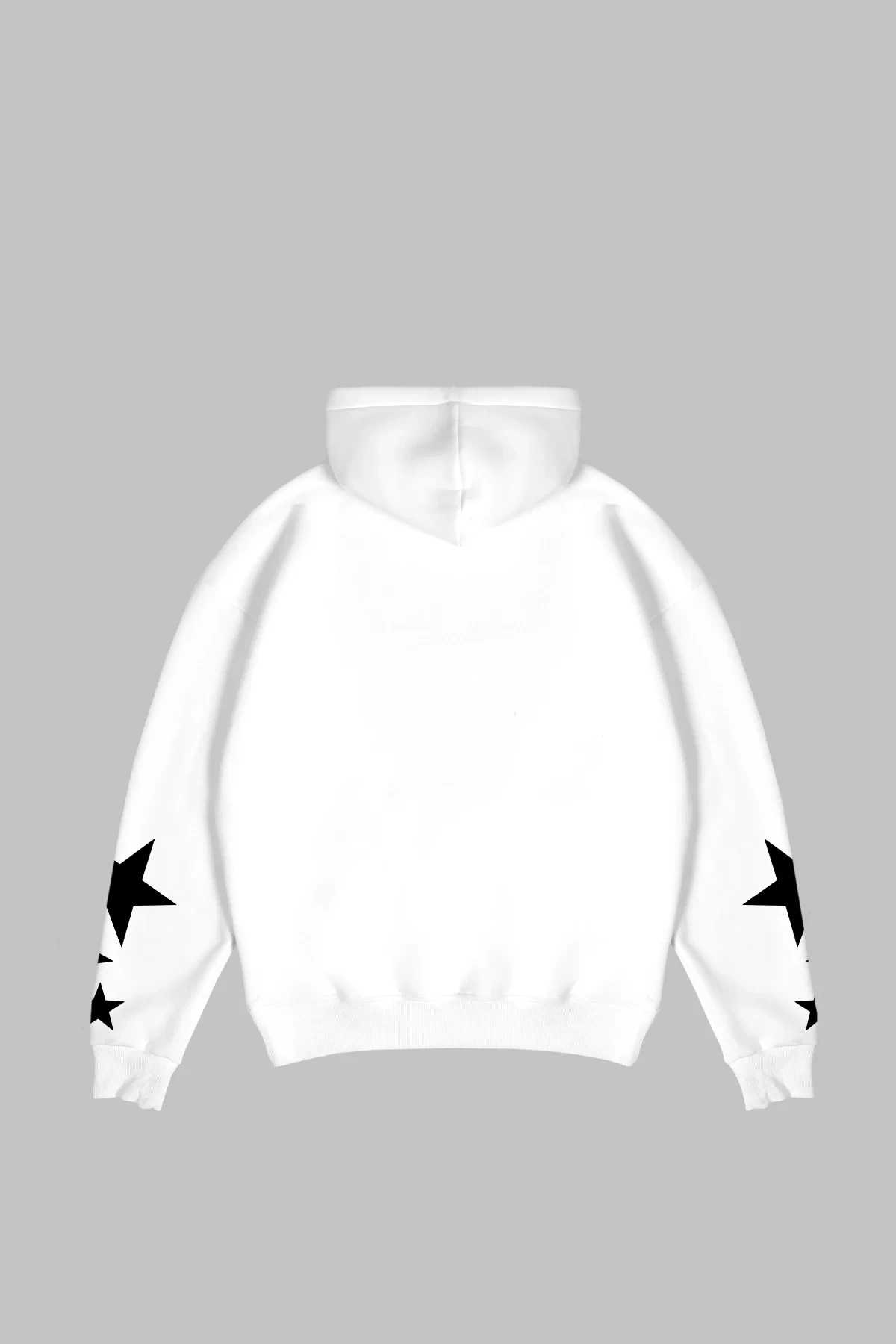 816 Stars Baskılı Oversize Unisex Beyaz Hoodie