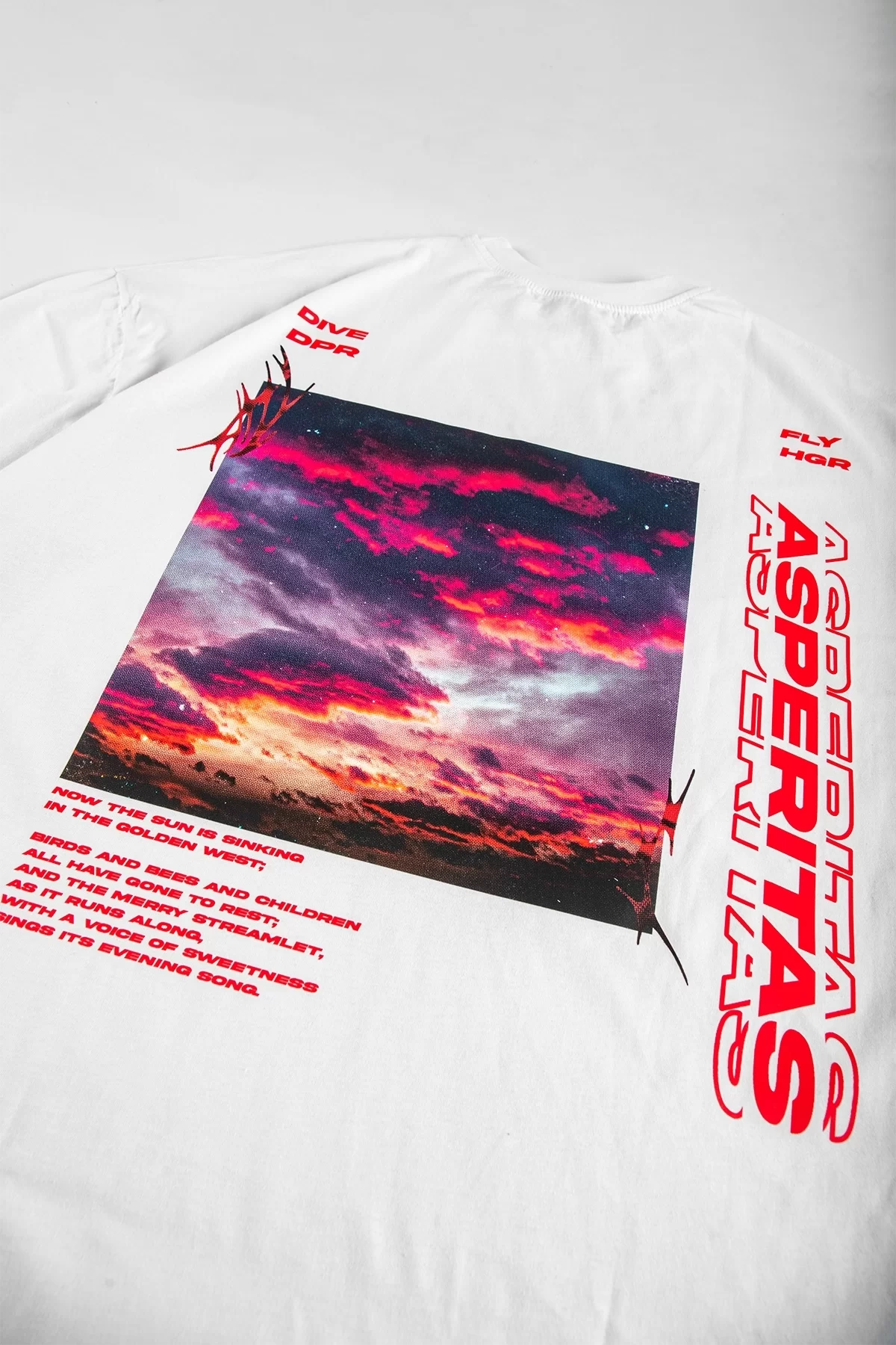 Asperitas Sırt Baskılı Beyaz Oversize Unisex Tshirt