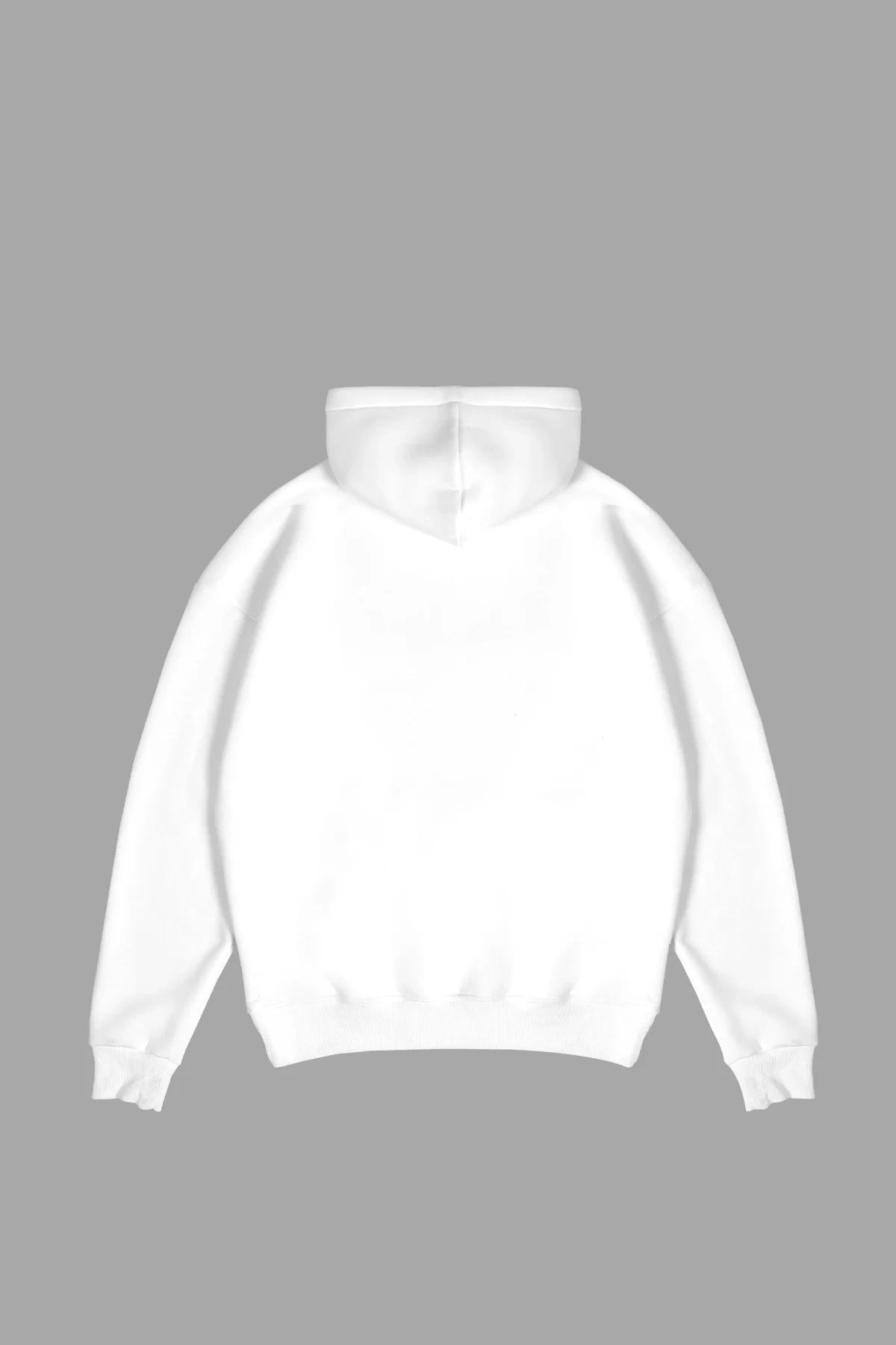 Basic Oversize Unisex Beyaz Hoodie