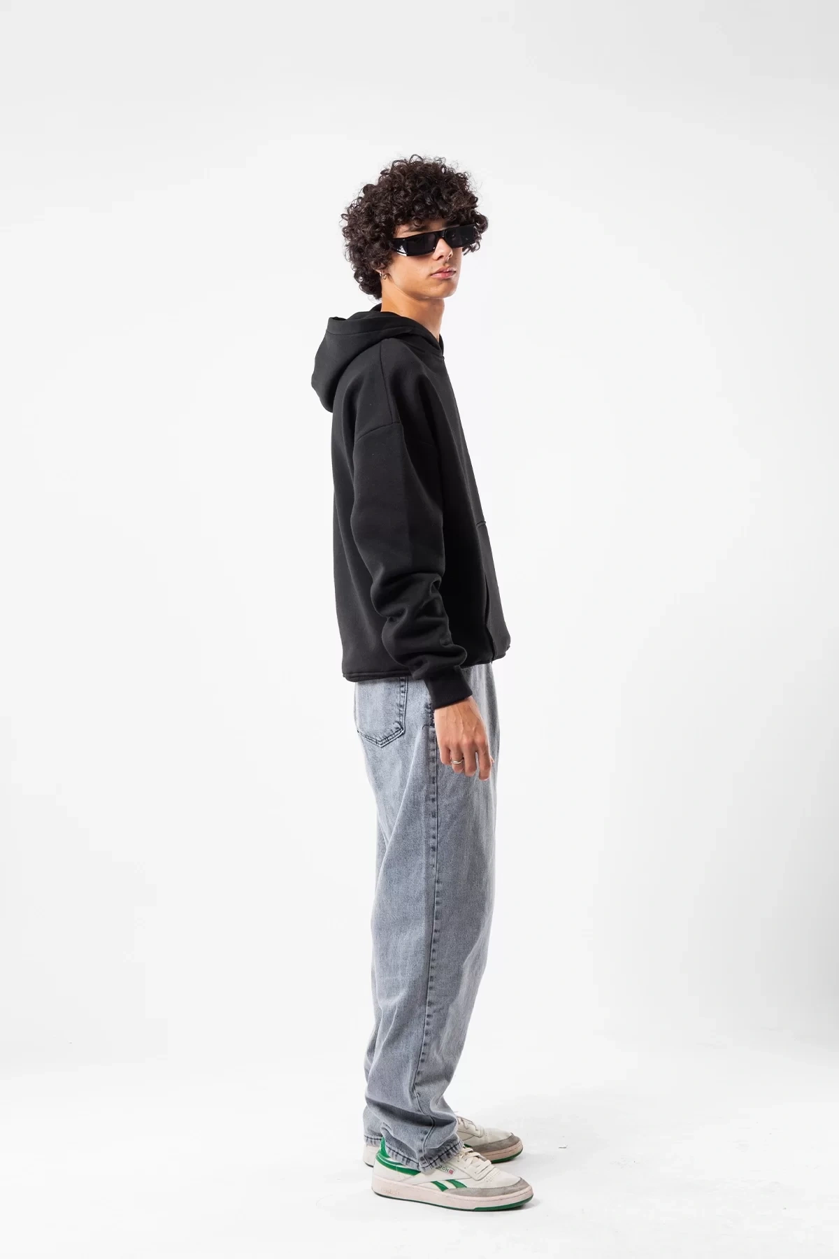 Basic Oversize Unisex Siyah Hoodie