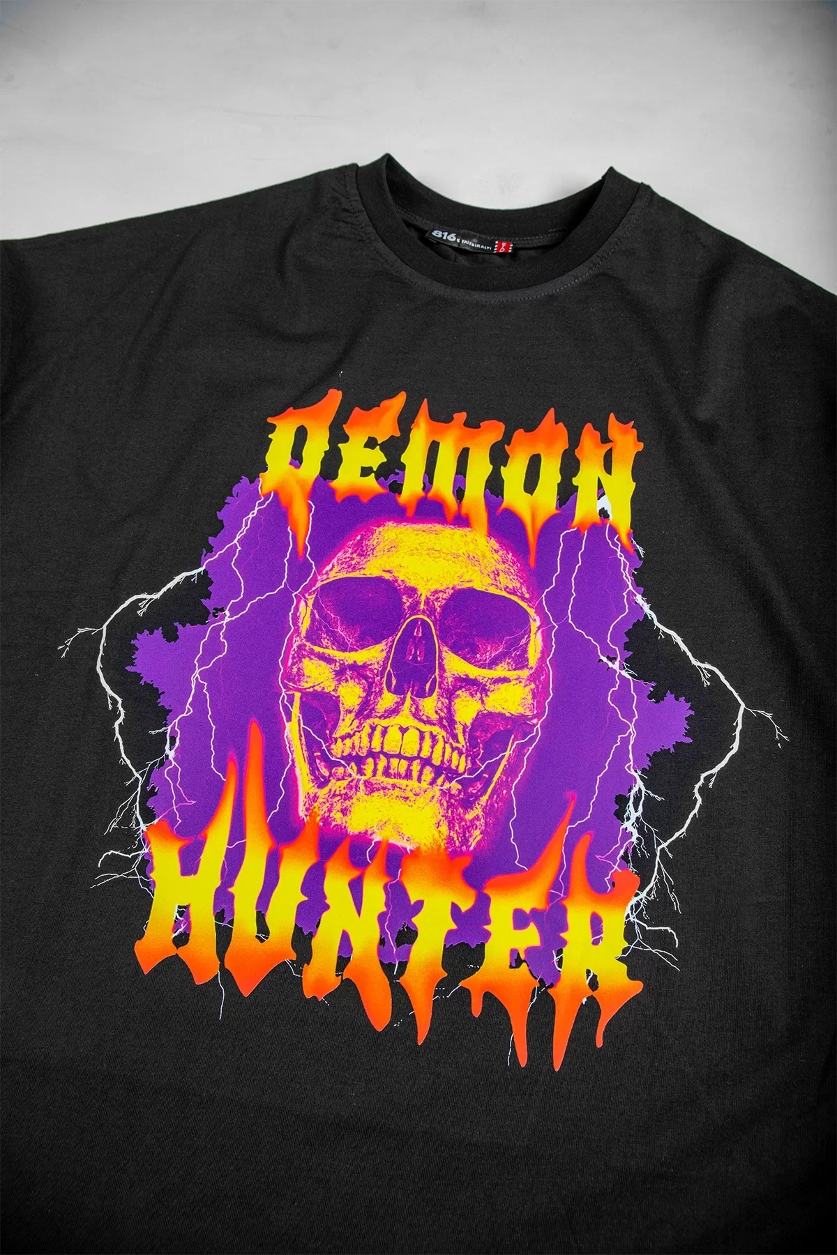 Demon Hunter Baskılı Siyah Oversize Unisex Tshirt