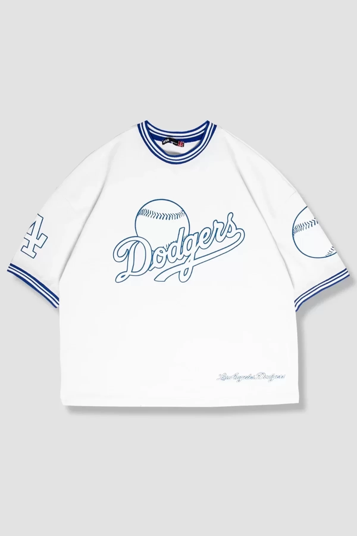 Dodgers Baskılı Beyaz Oversize Unisex Tshirt