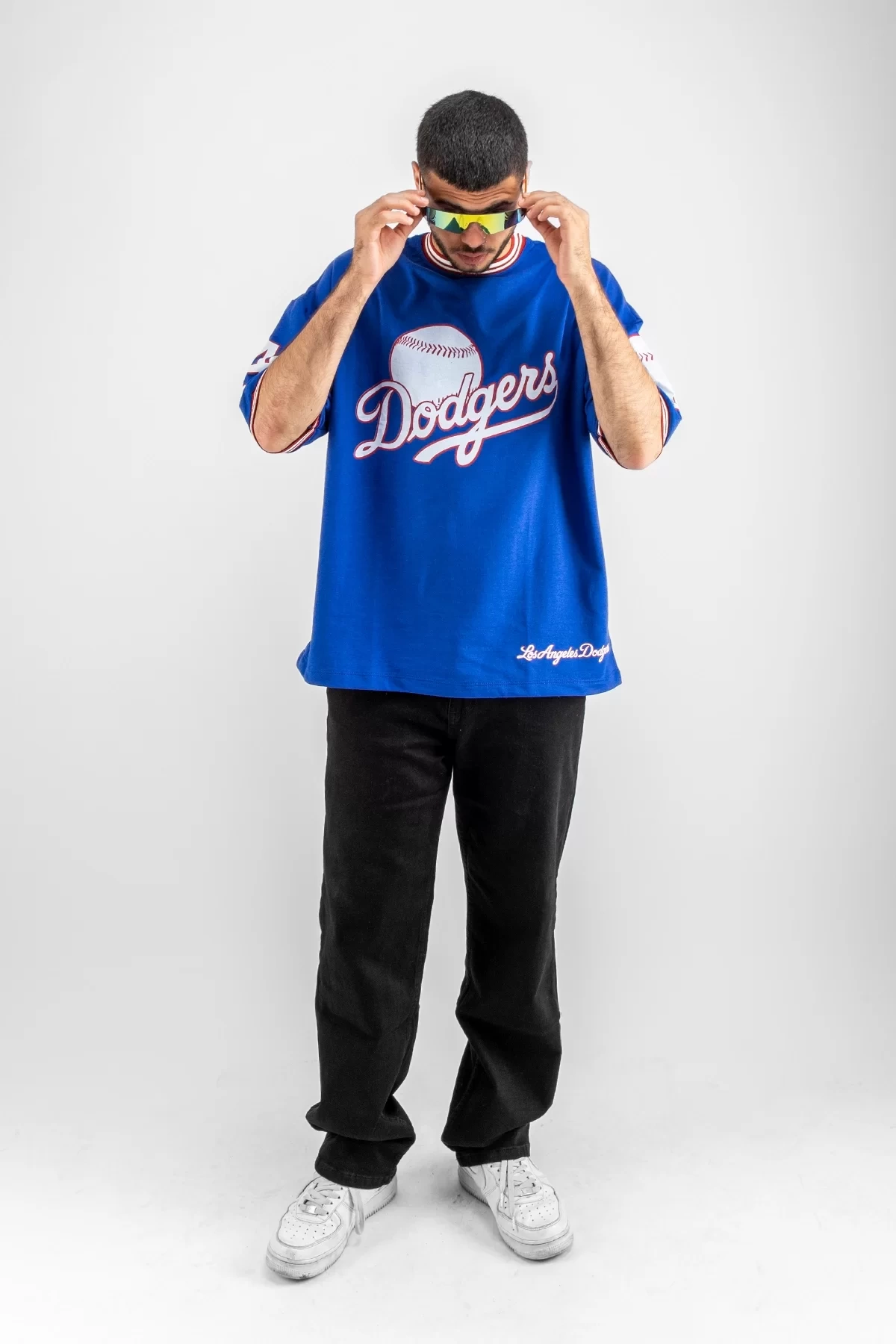 Dodgers Baskılı Mavi Oversize Unisex Tshirt