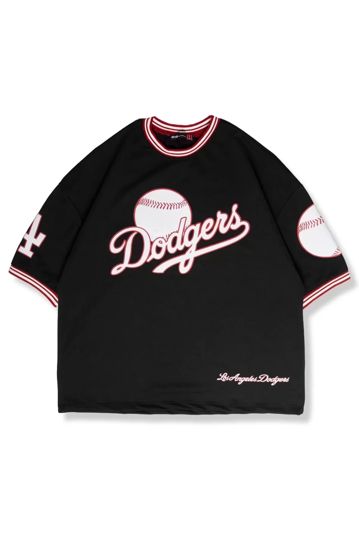 Dodgers Baskılı Siyah Oversize Unisex Tshirt