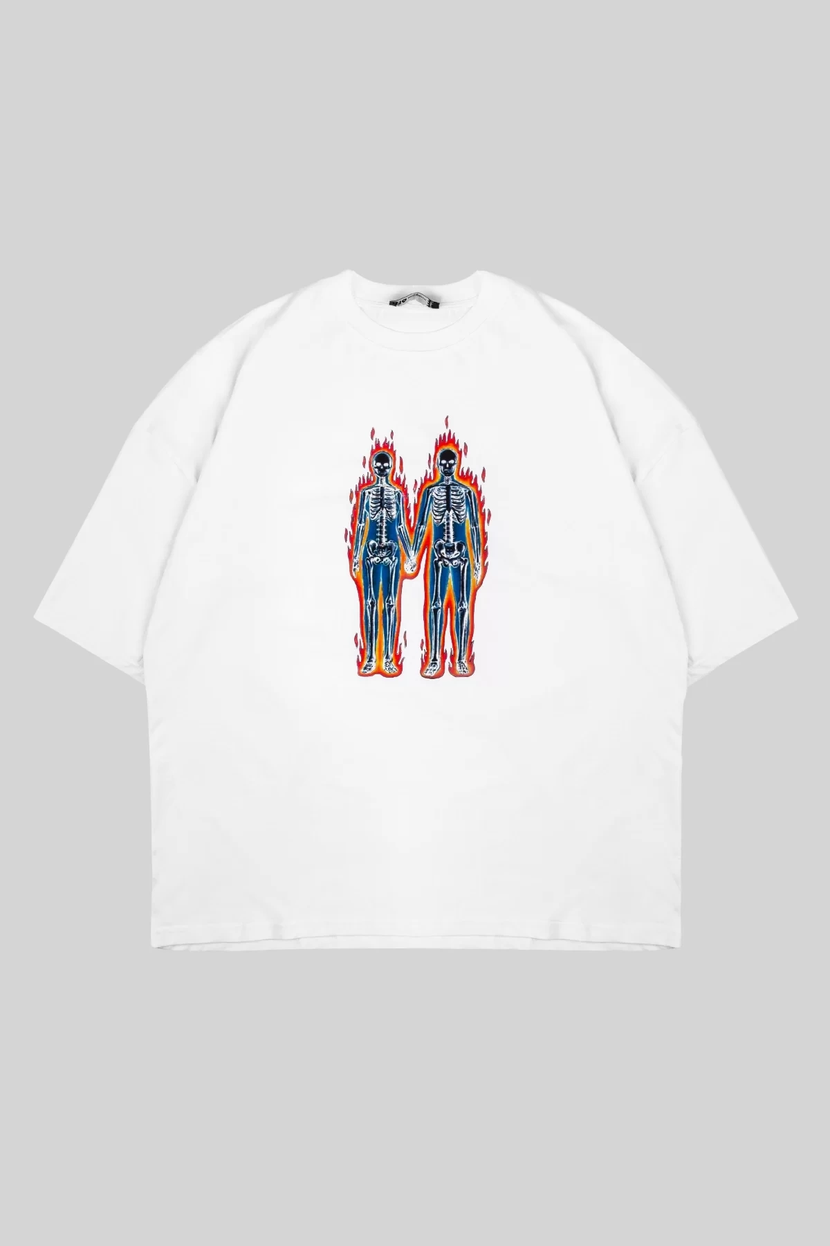 Electrical Love Baskılı Beyaz Oversize Tshirt