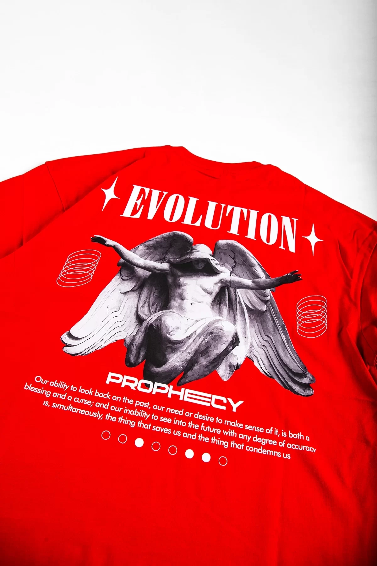 Evolution Sırt Baskılı Kırmızı Unisex Oversize Tshirt