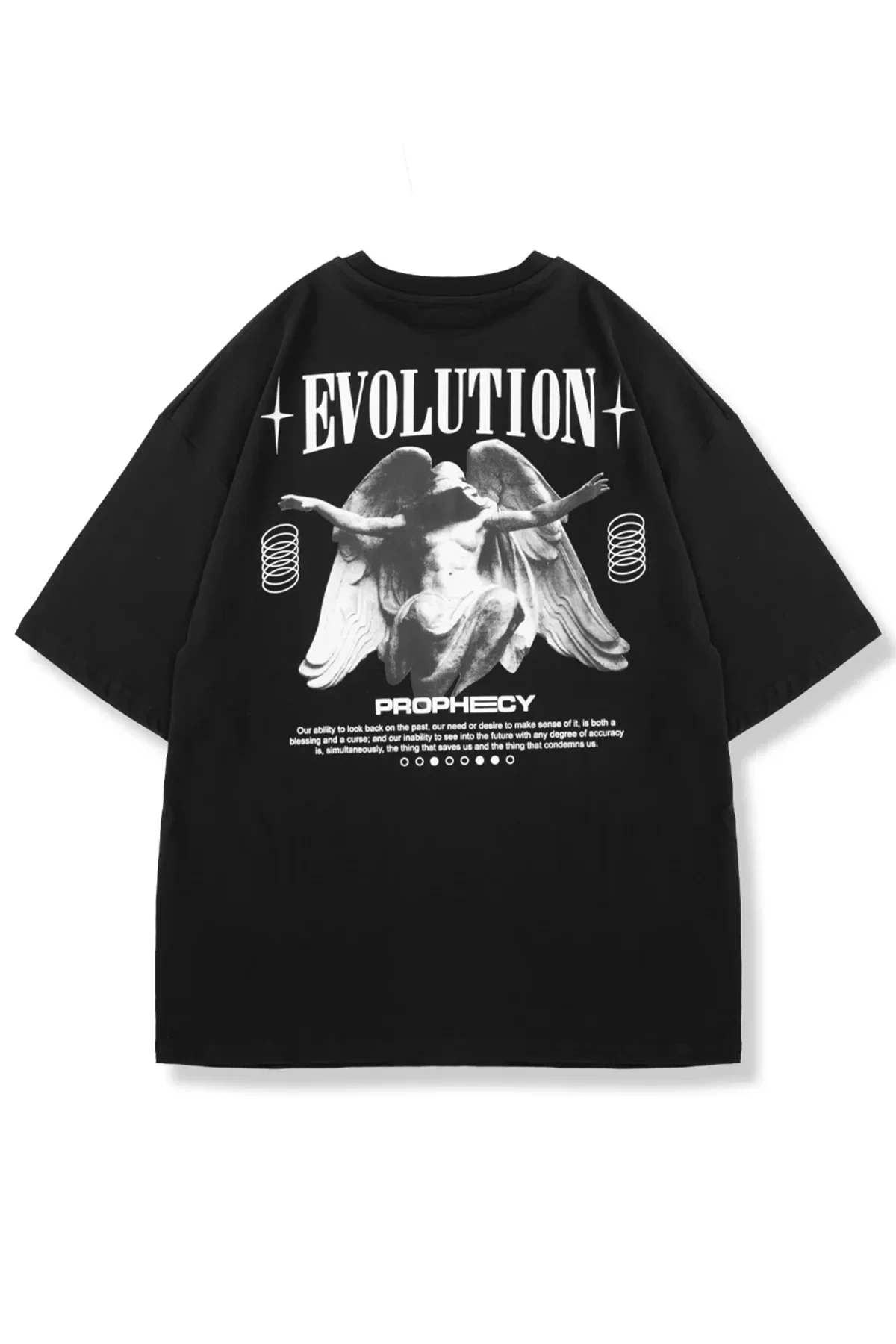 Evolution Sırt Baskılı Siyah Unisex Oversize Tshirt