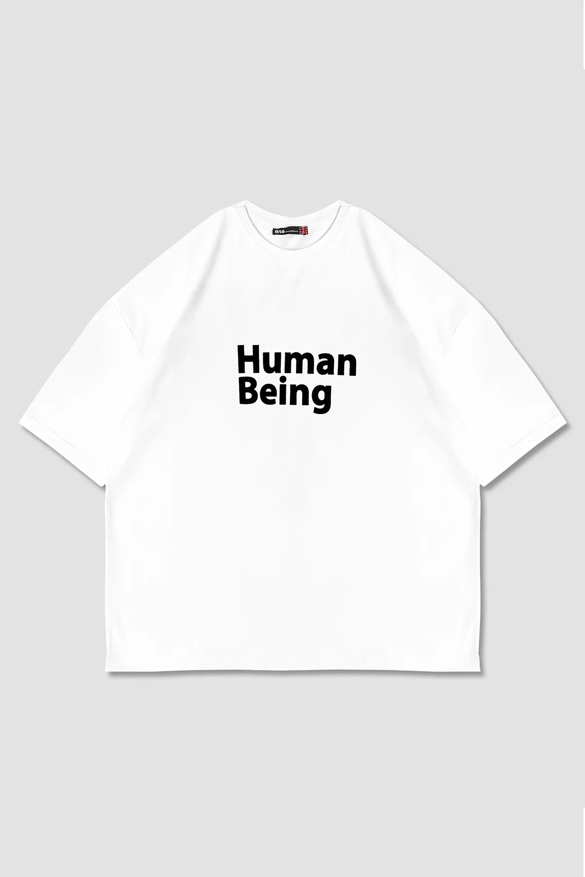 Human Being Beyaz Unisex Oversize Tshirt