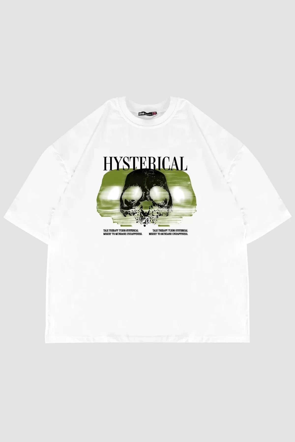 Hysterıcal Baskılı Beyaz Oversize Unisex Tshirt