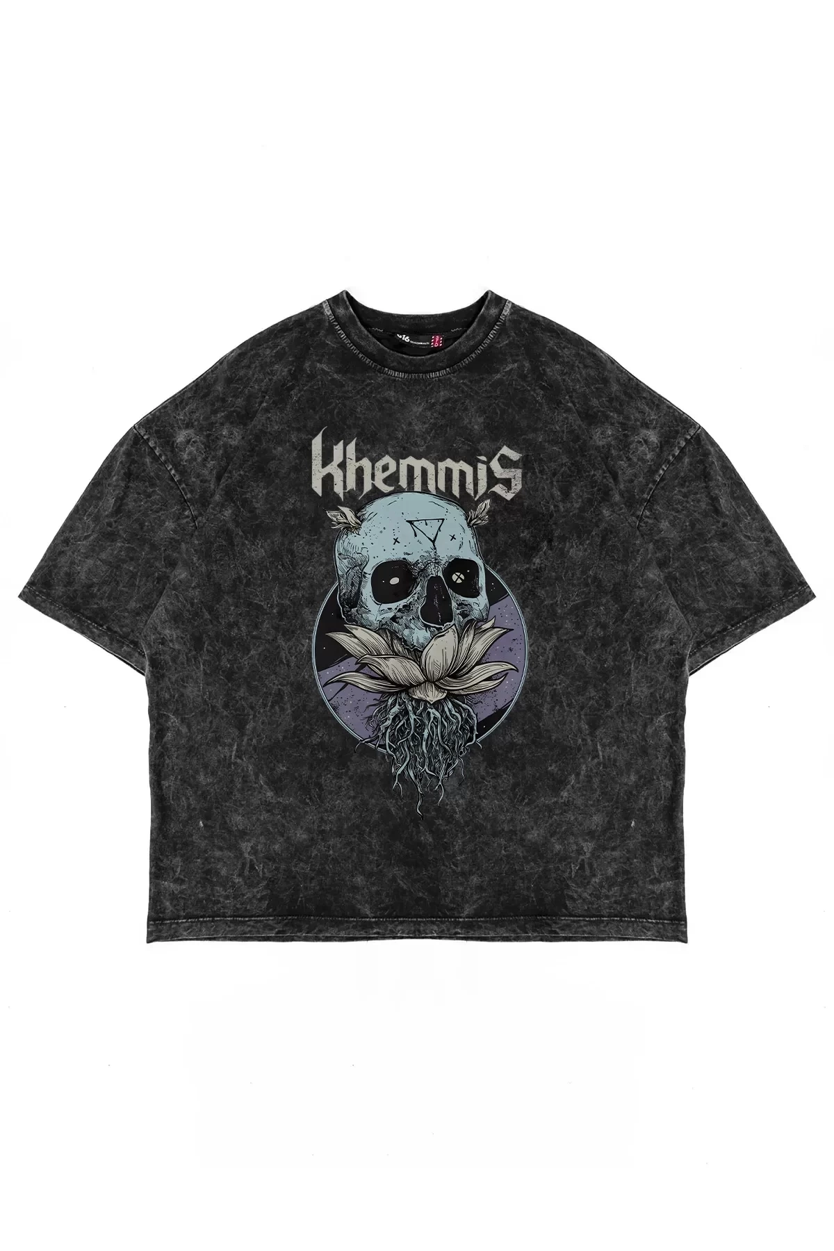 Khemmis Baskılı Premium Oversize Unisex Siyah Tshirt