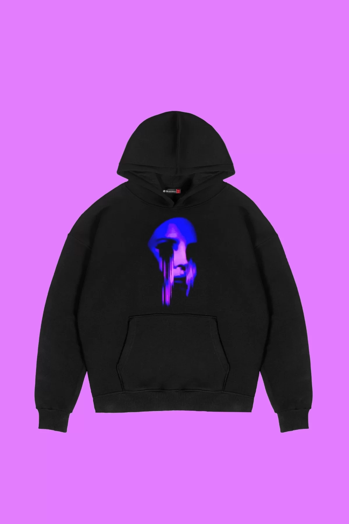 Lana Baskılı Oversize Unisex Siyah Hoodie