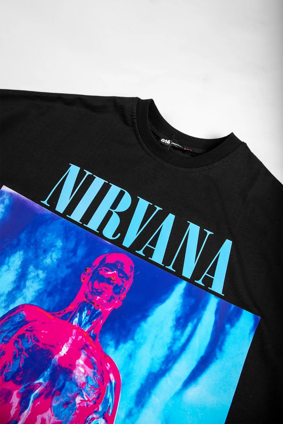 Nirvana Sliver Baskılı Siyah Oversize Unisex Tshirt