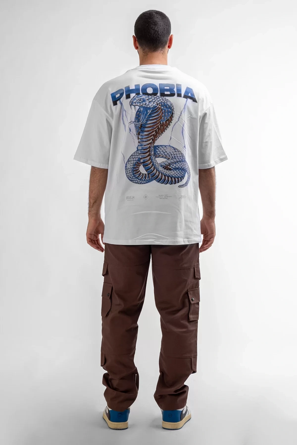 Phobia Sırt Baskılı Beyaz Unisex Oversize Tshirt