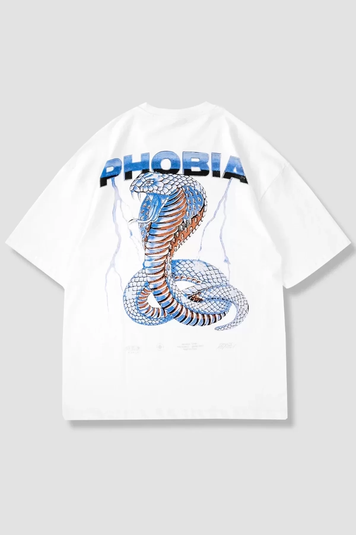 Phobia Sırt Baskılı Beyaz Unisex Oversize Tshirt