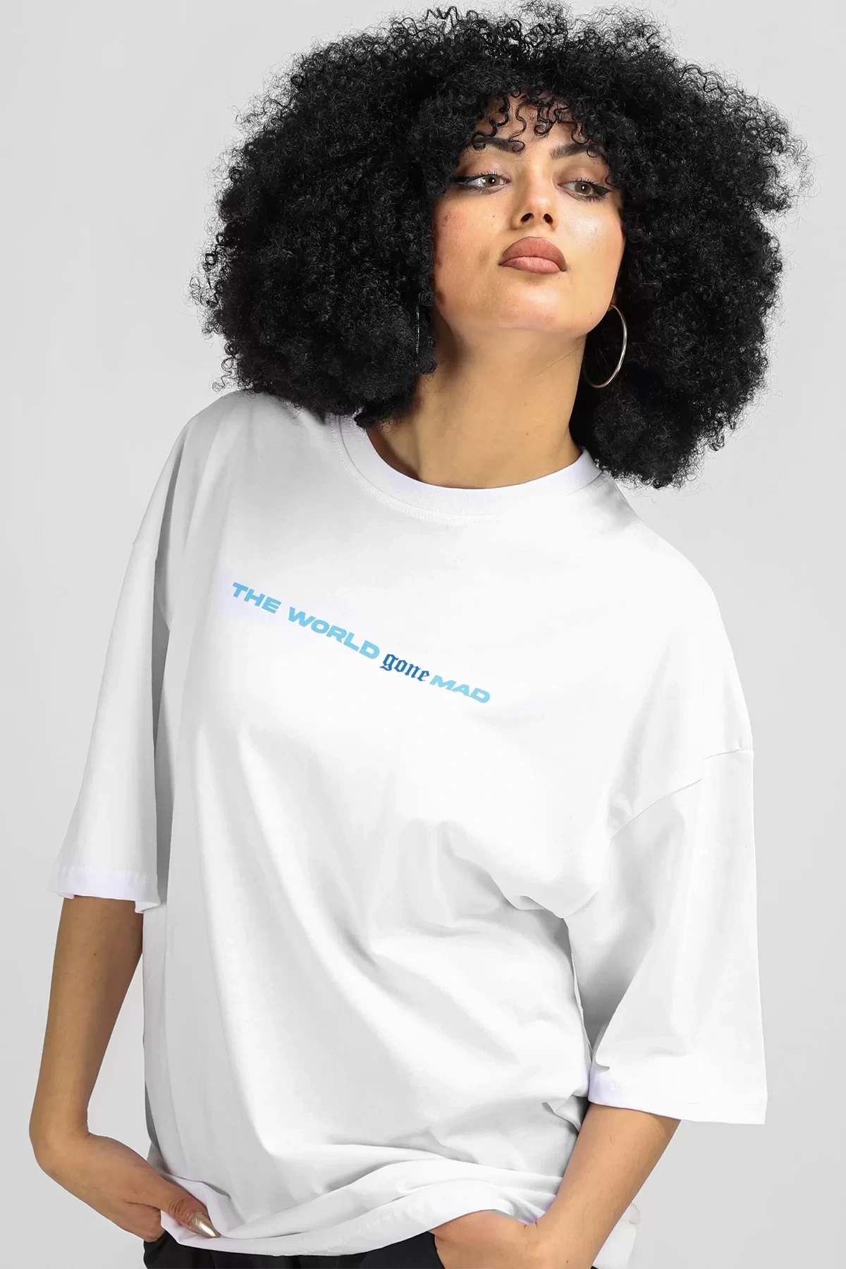 Phobia Sırt Baskılı Beyaz Unisex Oversize Tshirt