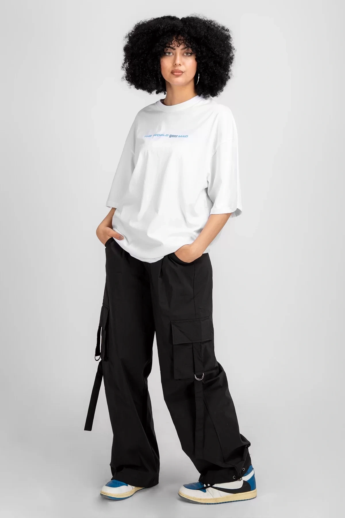 Phobia Sırt Baskılı Beyaz Unisex Oversize Tshirt