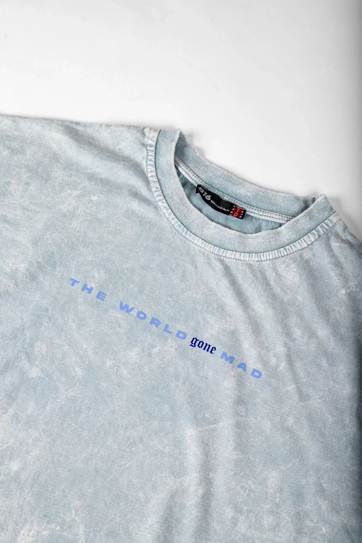 Phobia Sırt Baskılı Beyaz Yıkamalı Unisex Oversize Tshirt