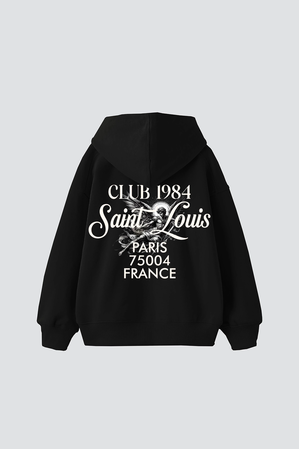 Saint Louis Oversize Unisex Premium Siyah Hoodie