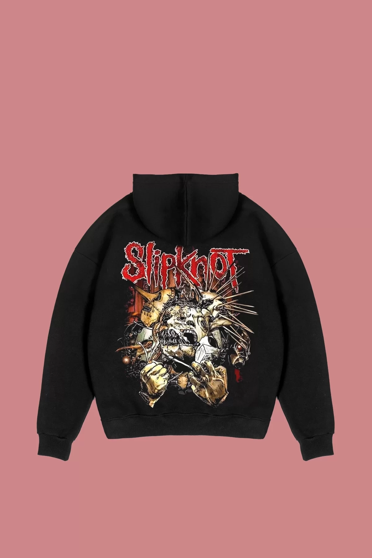 Slipknot Sırt Baskılı Siyah Oversize Unisex Hoodie