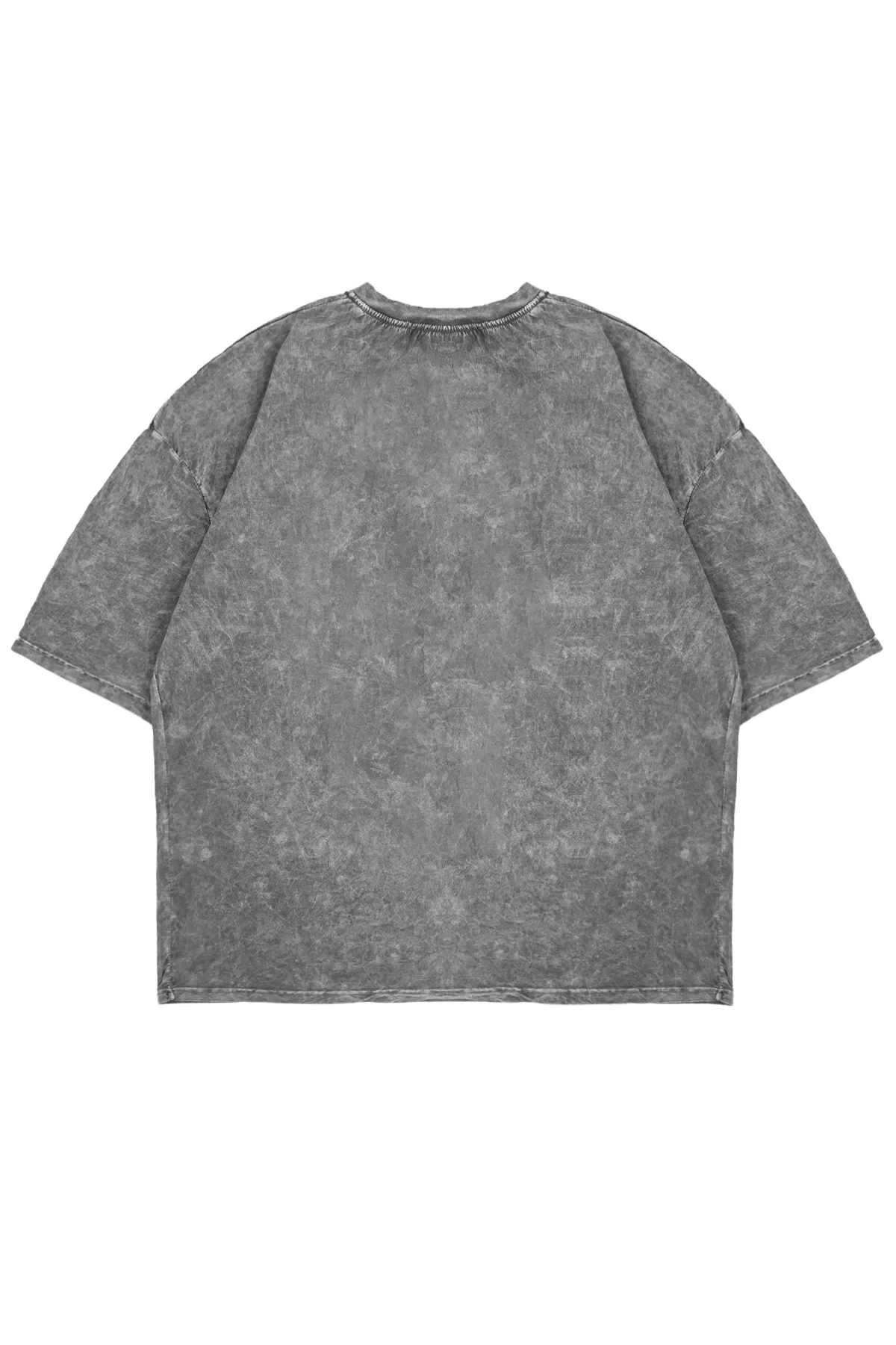 Social Baskılı Yıkamalı Beyaz Unisex Oversize Tshirt