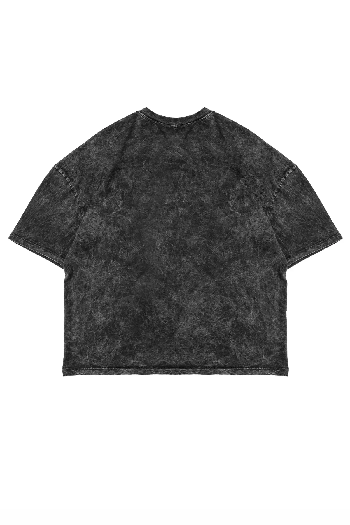 Social Baskılı Yıkamalı Siyah Unisex Oversize Tshirt