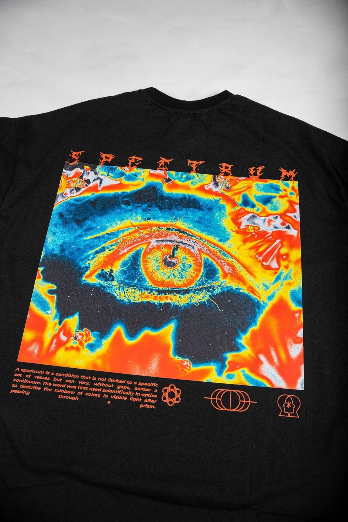 Spectrum Baskılı Siyah Oversize Unisex Tshirt