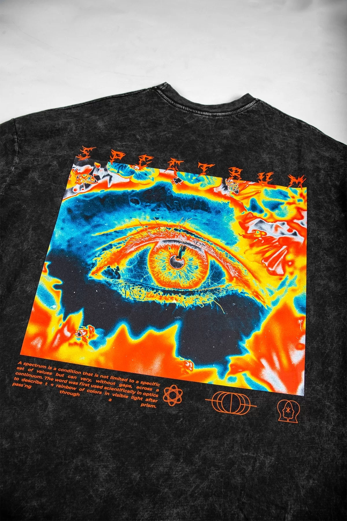 Spectrum Baskılı Yıkamalı Oversize Unisex Tshirt