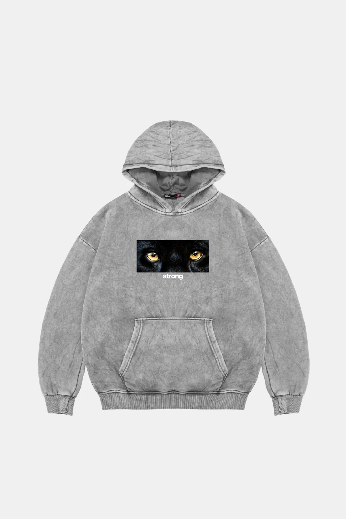 Strong Baskılı Baskılı Baskılı Oversize Unisex Premium Yıkamalı Beyaz Hoodie