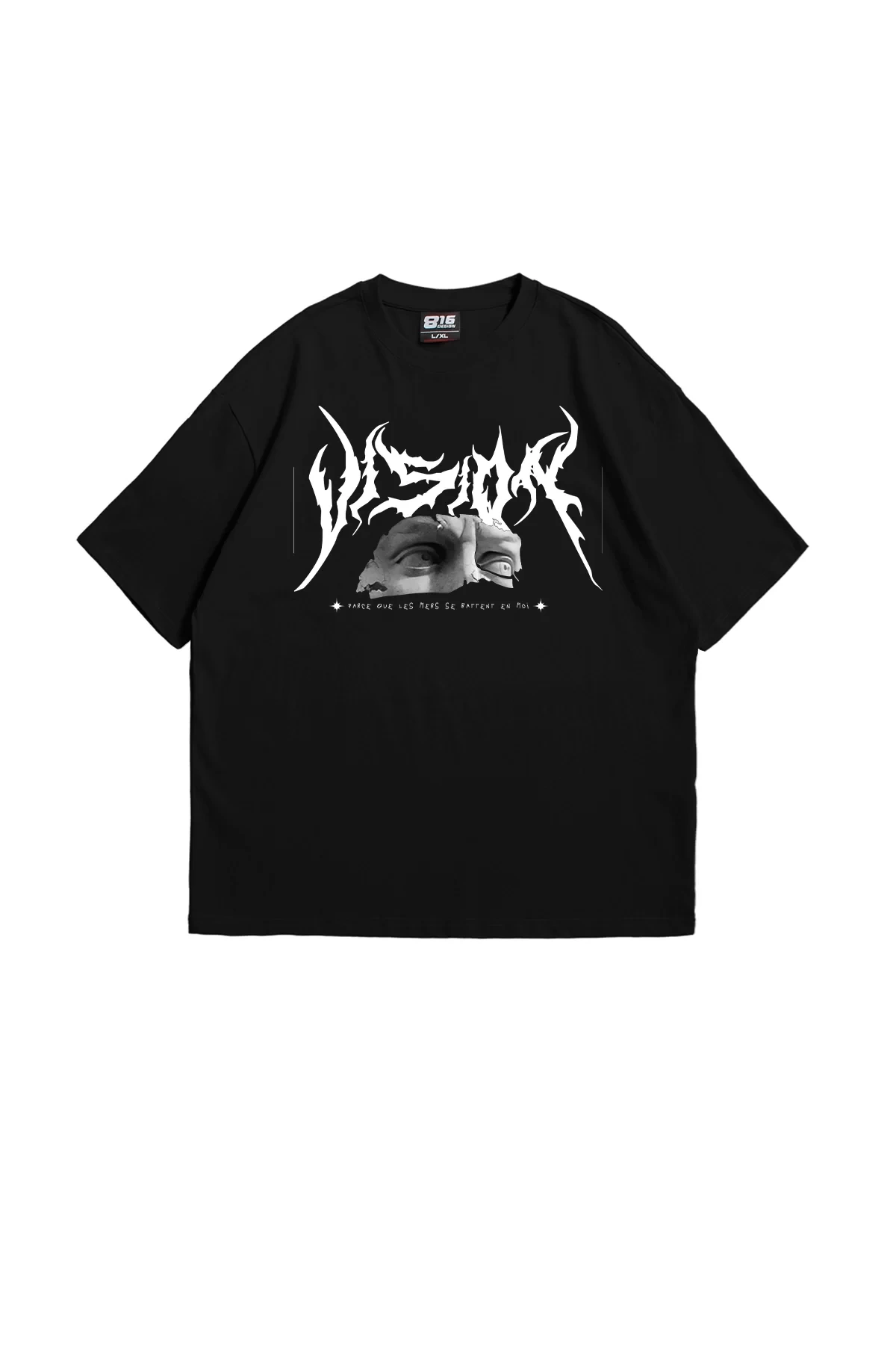 Vision Of Poseidon Baskılı Premium Oversize Unisex Siyah Tshirt