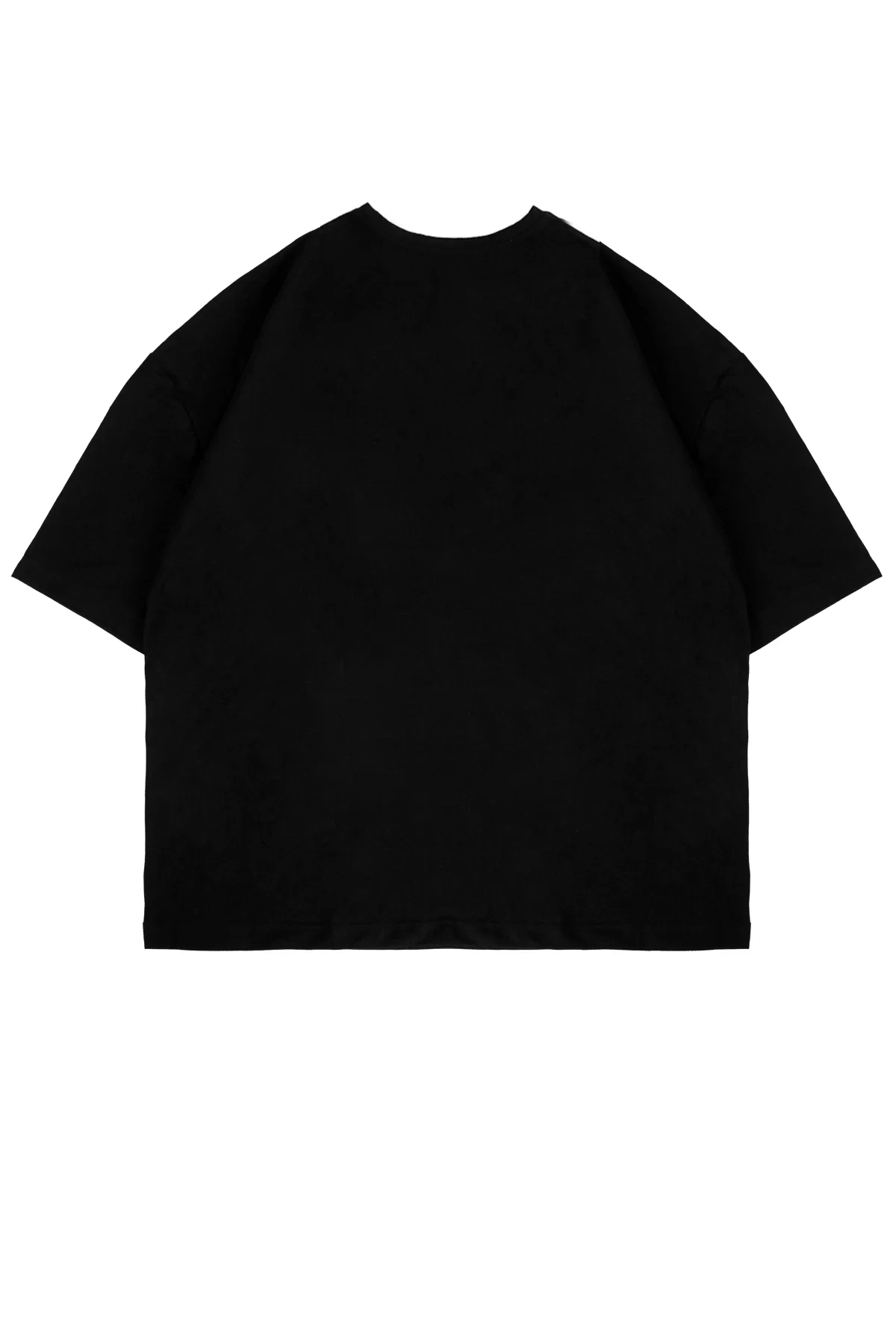 WE BORN Baskılı Siyah Oversize Unisex Tshirt