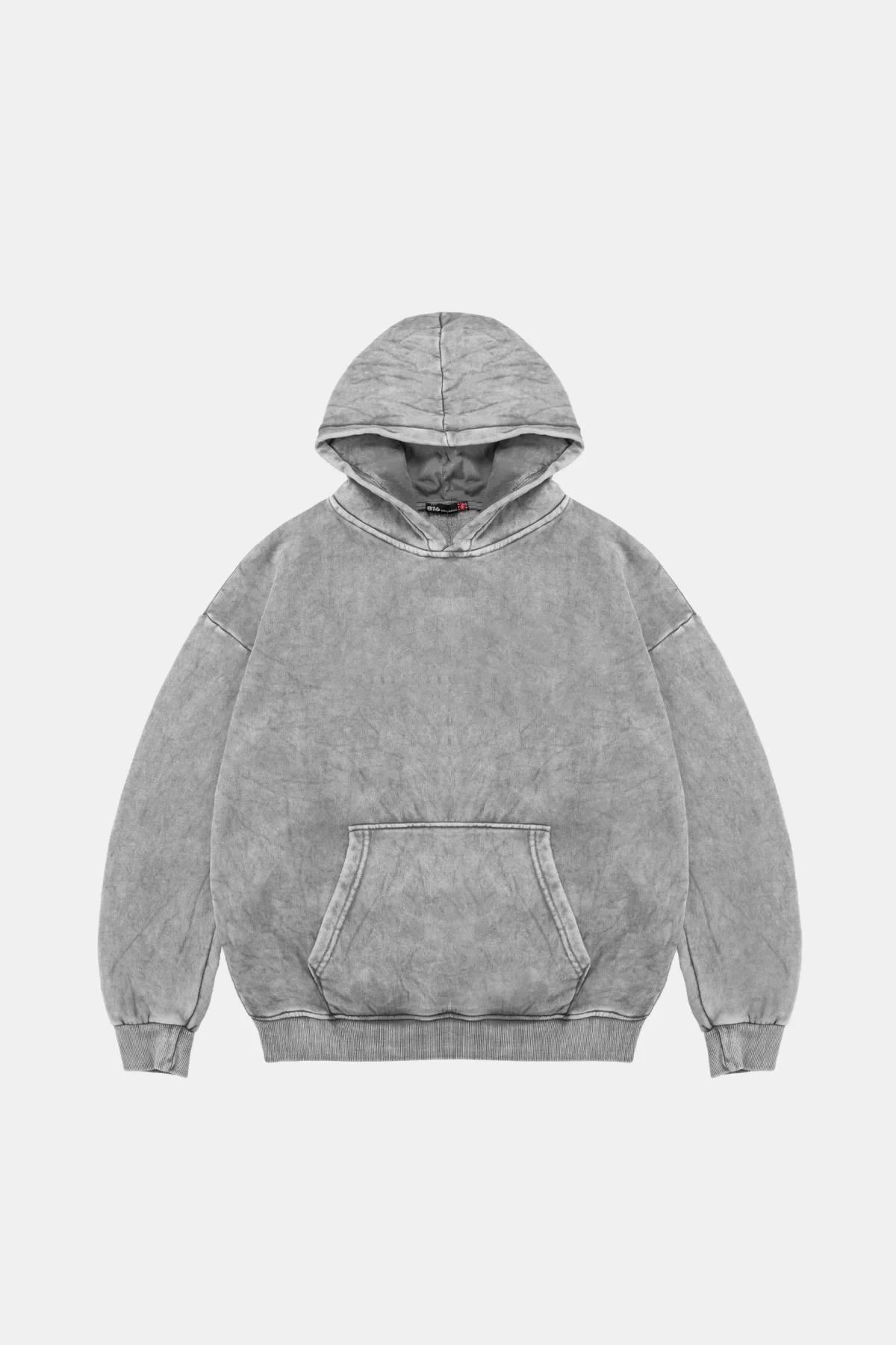 Yıkamalı Beyaz Basic Oversize Unisex Hoodie