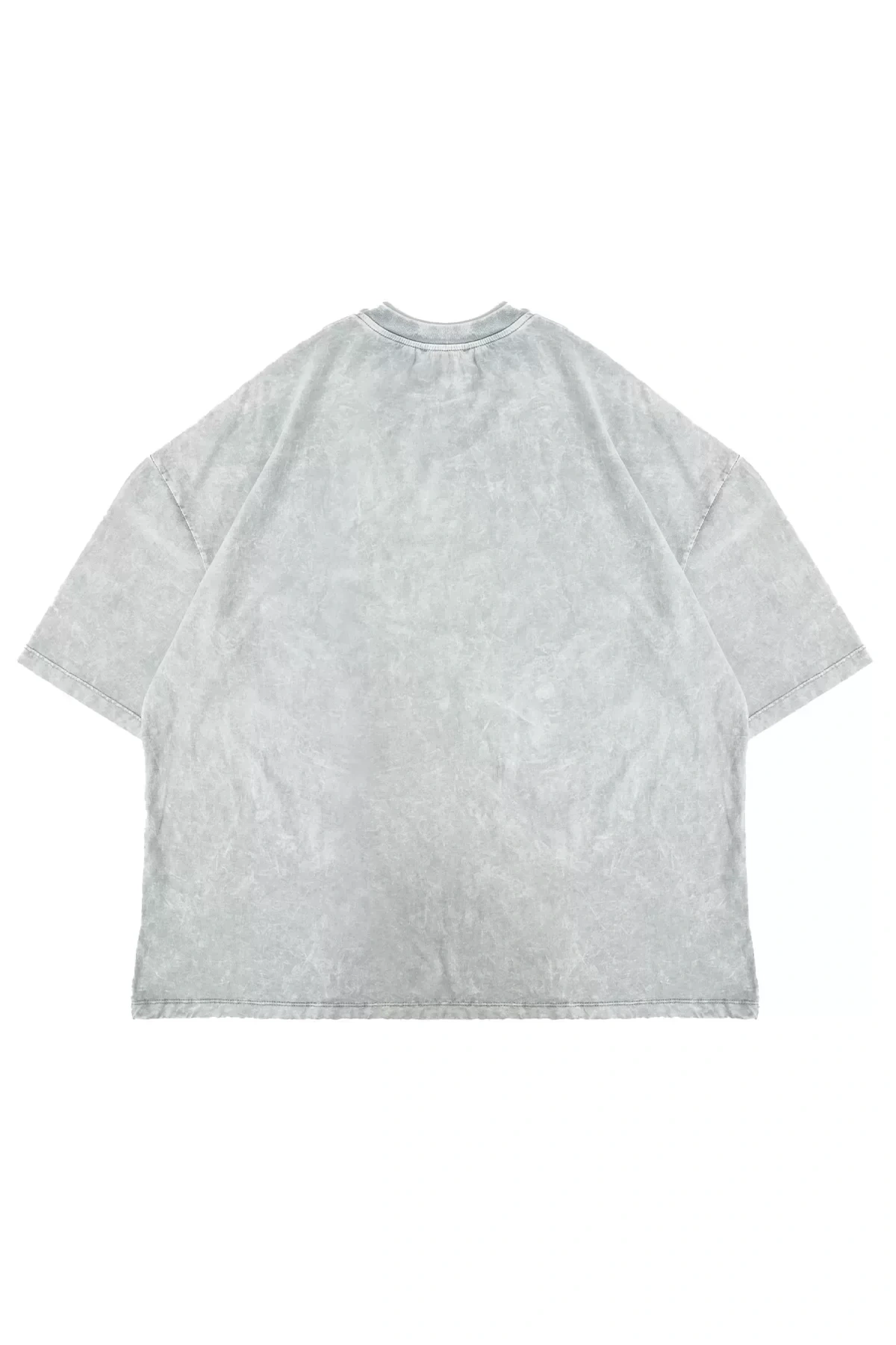 Yıkamalı Beyaz WE BORN Baskılı Oversize Unisex Tshirt