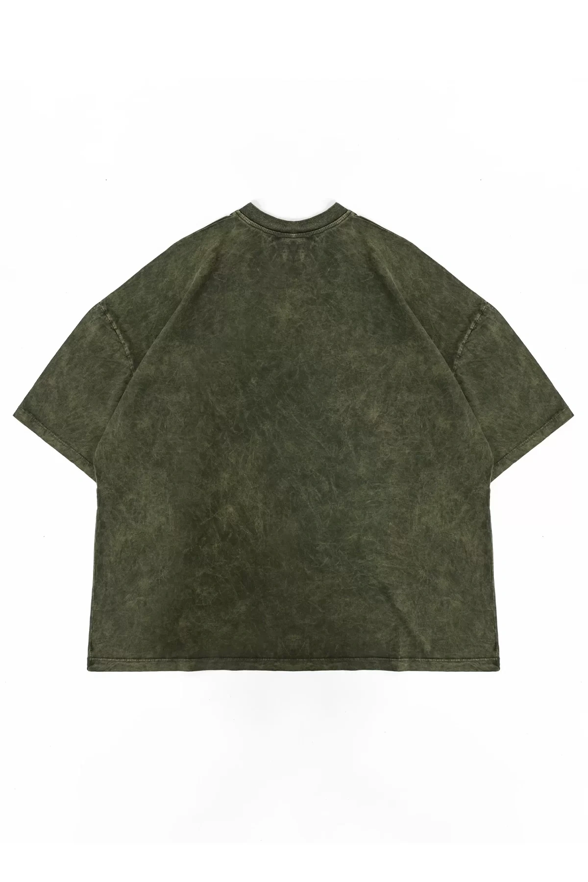 Yıkamalı Haki Basic Oversize Unisex Tshirt