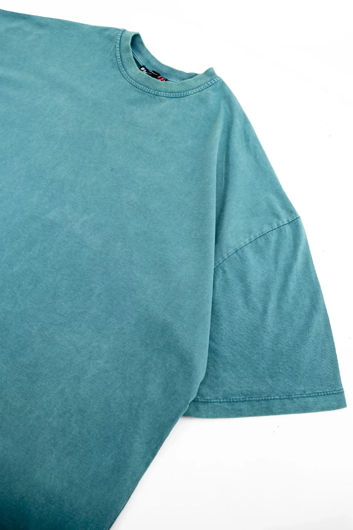 Yıkamalı Mint Yeşili Basic Oversize Unisex Tshirt