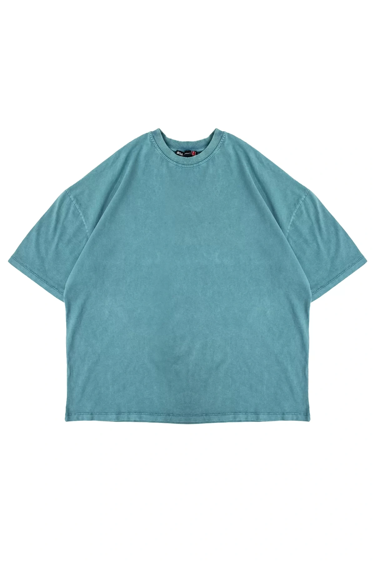 Yıkamalı Mint Yeşili Basic Oversize Unisex Tshirt