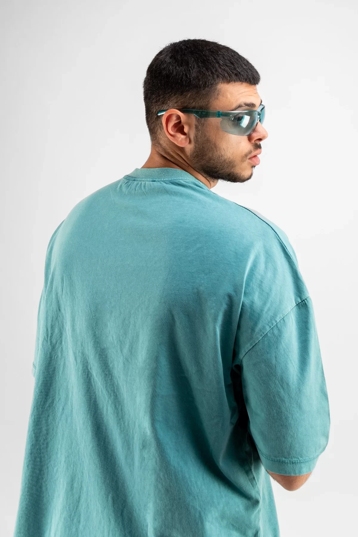 Yıkamalı Mint Yeşili Basic Oversize Unisex Tshirt