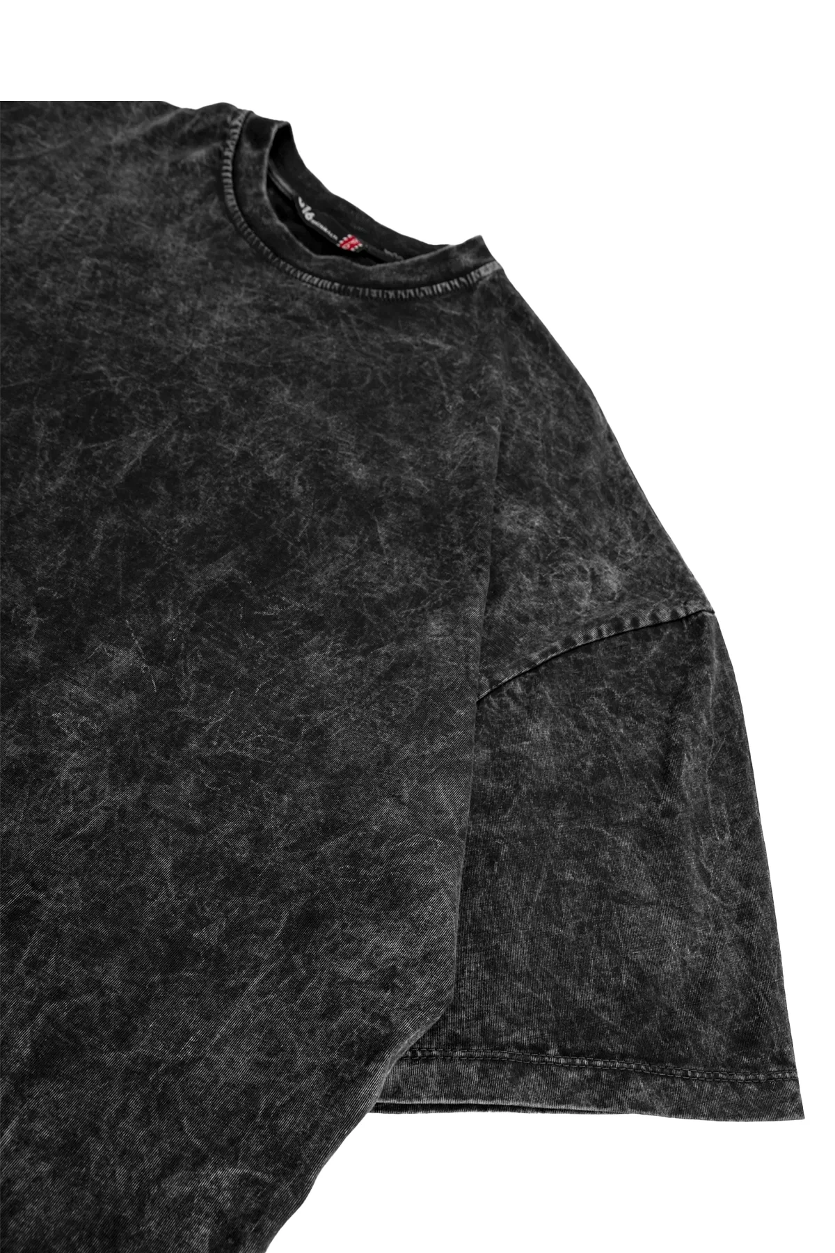 Yıkamalı Siyah Basic Oversize Unisex Tshirt