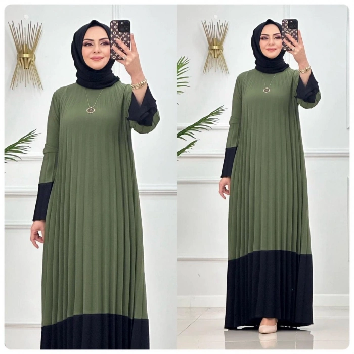AL Butik | Yeni Sezon Pliseli Ayrobin Elbise Yeni Sezon