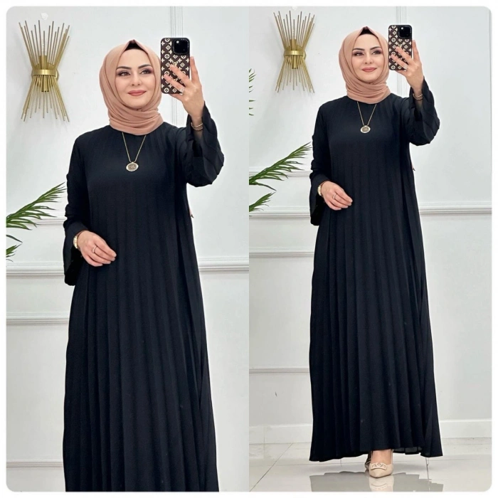 AL Butik | Pliseli Ayrobin Oversize Elbise Modelleri Yeni Sezon