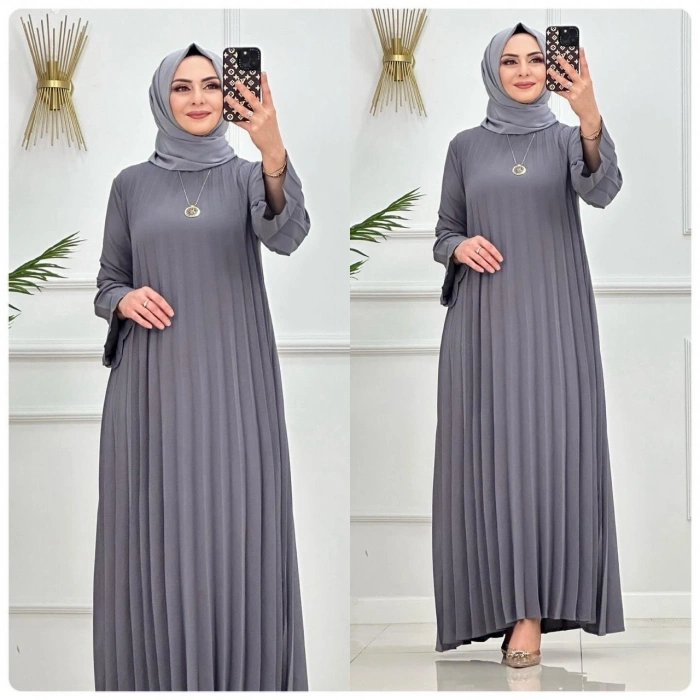 AL Butik | Pliseli Ayrobin Oversize Elbise Modelleri Yeni Sezon