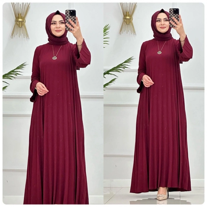 AL Butik | Pliseli Ayrobin Oversize Elbise Modelleri Yeni Sezon