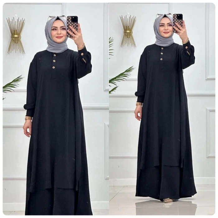 AL Butik | Önü Kısa Arkası Uzun Salaş Ayrobin Pantolonlu Takım- Yeni Sezon