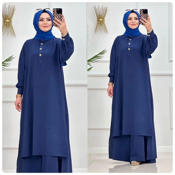 AL Butik | Önü Kısa Arkası Uzun Salaş Ayrobin Pantolonlu Takım- Yeni Sezon