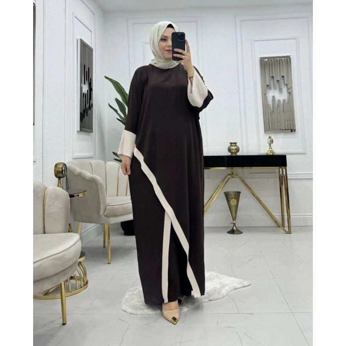 Rahat ve Şık Yeni Sezon  Hafif ve Nefes Alan Ayrobin Kumaş Tesettür Takım