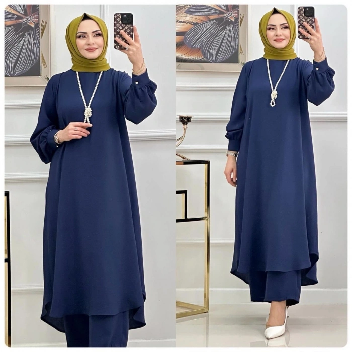 AL Butik | Kaliteli Oversize Ayrobin Kumaş İkili Tesettür Takım