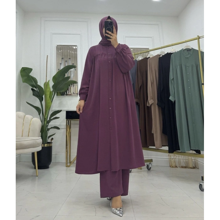 AL Butik | Ayrobin Kumaş Pantolonlu Salaş Takım Model - Yeni Sezon